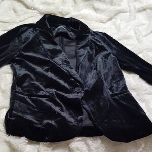 Olivia Moon Black Velvet Blazer
